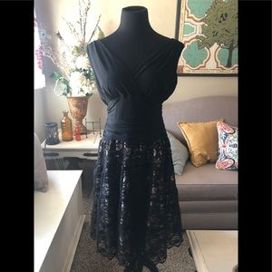 Black lace cocktail dress